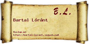 Bartal Lóránt névjegykártya