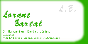lorant bartal business card