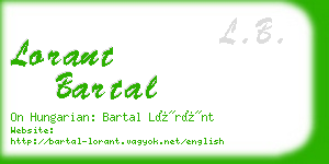 lorant bartal business card